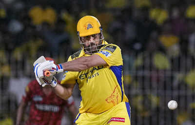 Chennai Chennai Super Kings captain MS Dhoni plays a shot during an Indian Pre