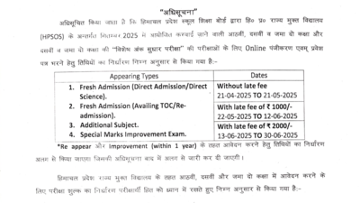 HPBOSE 2025 registration begins for Classes 8 10 and 12 open school Check direct link deadlines and other key details