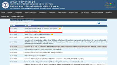 NEET SS 2024 cut off scores released