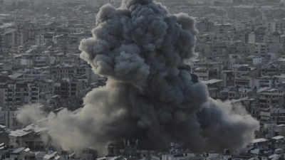 Smoke rises following an Israeli airstrike on Dahiyeh in the southern suburb of Beirut Lebanon