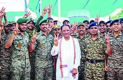 Chhattisgarh CM celebrates success with jawans locals