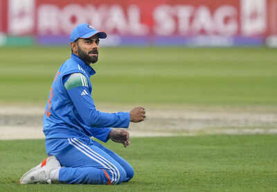 Dubai Indias Virat Kohli reacts during the ICC Champions Trophy cricket match