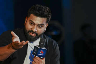 Mumbai Indian cricket captain Rohit Sharma during a press conference to announc