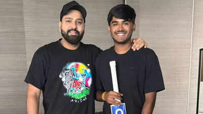 Photos: ‘A bat, a blessing…’ – India U-19 skipper Ayush Mhatre receives signed bat from Rohit Sharma ahead of England tour | Cricket News