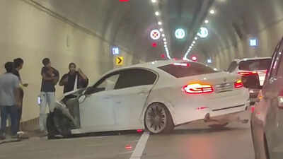 Speeding BMW crashes inside Mumbai’s Coastal Road tunnel; traffic affected | Mumbai News 1761128870 unnamed file