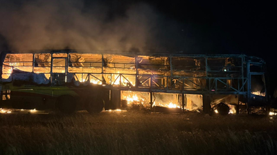 32 feared burnt alive as bus catches fire on Hyderabad – Bengaluru highway; CM Naidu offers condolences | Bengaluru News a private bus operated by kaveri travels caught fire on the hyderabadbengaluru highway near kurnool with at least 32 people feared dead
