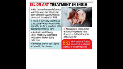 833 hiv positive people dropped out of treatment in maharashtra this year shows national aids control organisation data