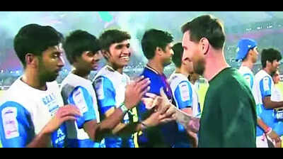 after missing out on messi moment in kolkata teen plays with icon in hyd