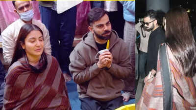 anushka sharma virat kohli airport premanand ji
