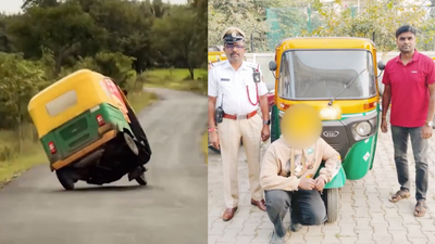 auto driver booked for performing wheelie stunt uploading video on social media
