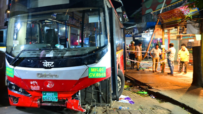 best bus accident in bhandup west late monday night resulted in at least four fatalities and ten injuries