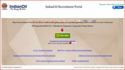 iocl apprentice recruitment 2025 26
