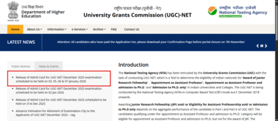 nta ugc net admit card 2025 released for exams scheduled from january 3 to 7 direct link to download hall ticket here