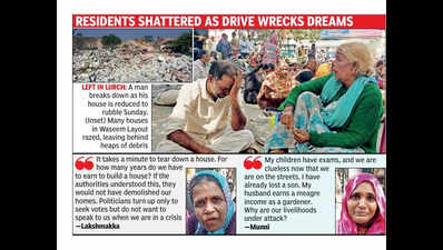 residents protest at minister krishna byre gowdas house after kogilu demolition drive in bengaluru