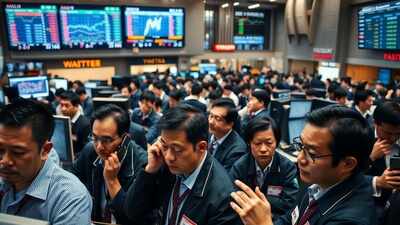 asian trading floor frenzy