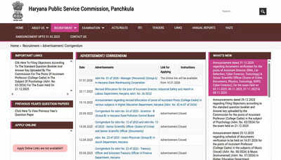 haryana psc issues hpsc exam calendar 2026 for group a and group b recruitments