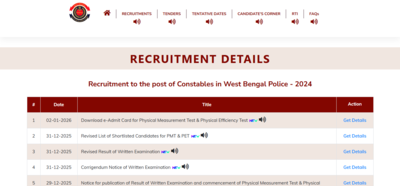 wb police pmt pet admit card 2025